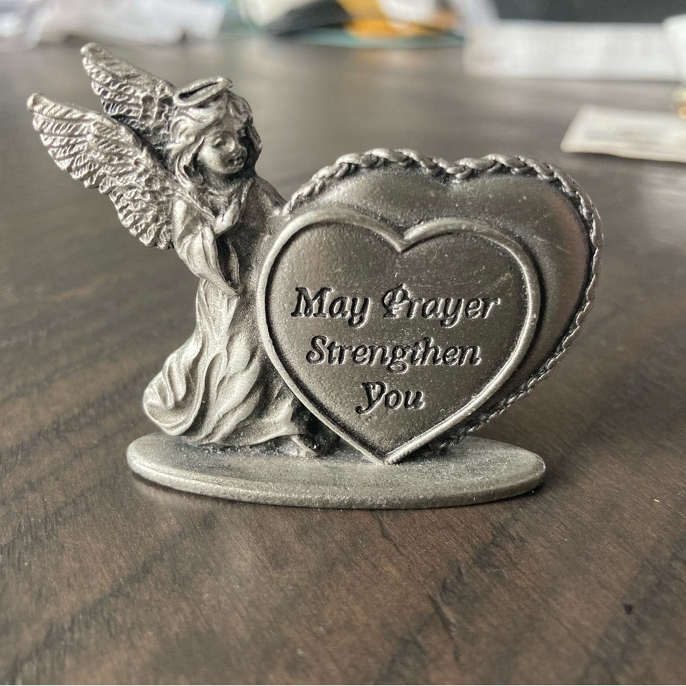 Vintage CAMCO signed heartfelt angel figurine “May prayer strength you”.